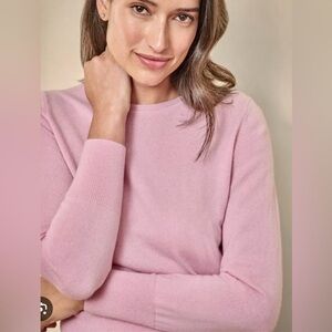 Everlane Womens Cashmere Sweater,
Soft Pink Crew Neck Pullover, size Lg.